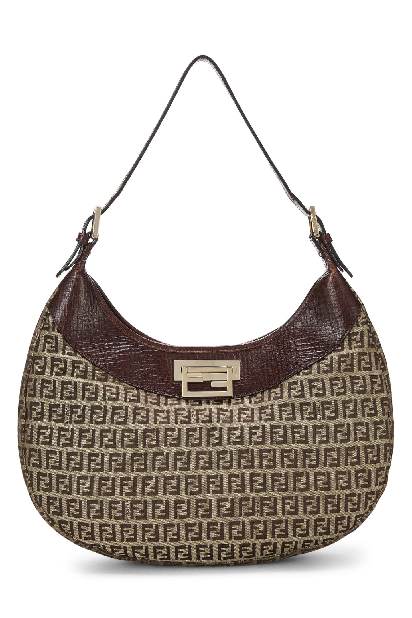 Fendi, Brown Zucchino Canvas Hobo Bag, Brown