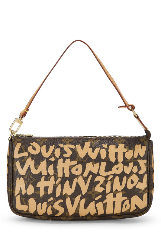 Louis Vuitton, Stephen Spro x Louis Vuitton Beige Graffiti Pochette, Beige
