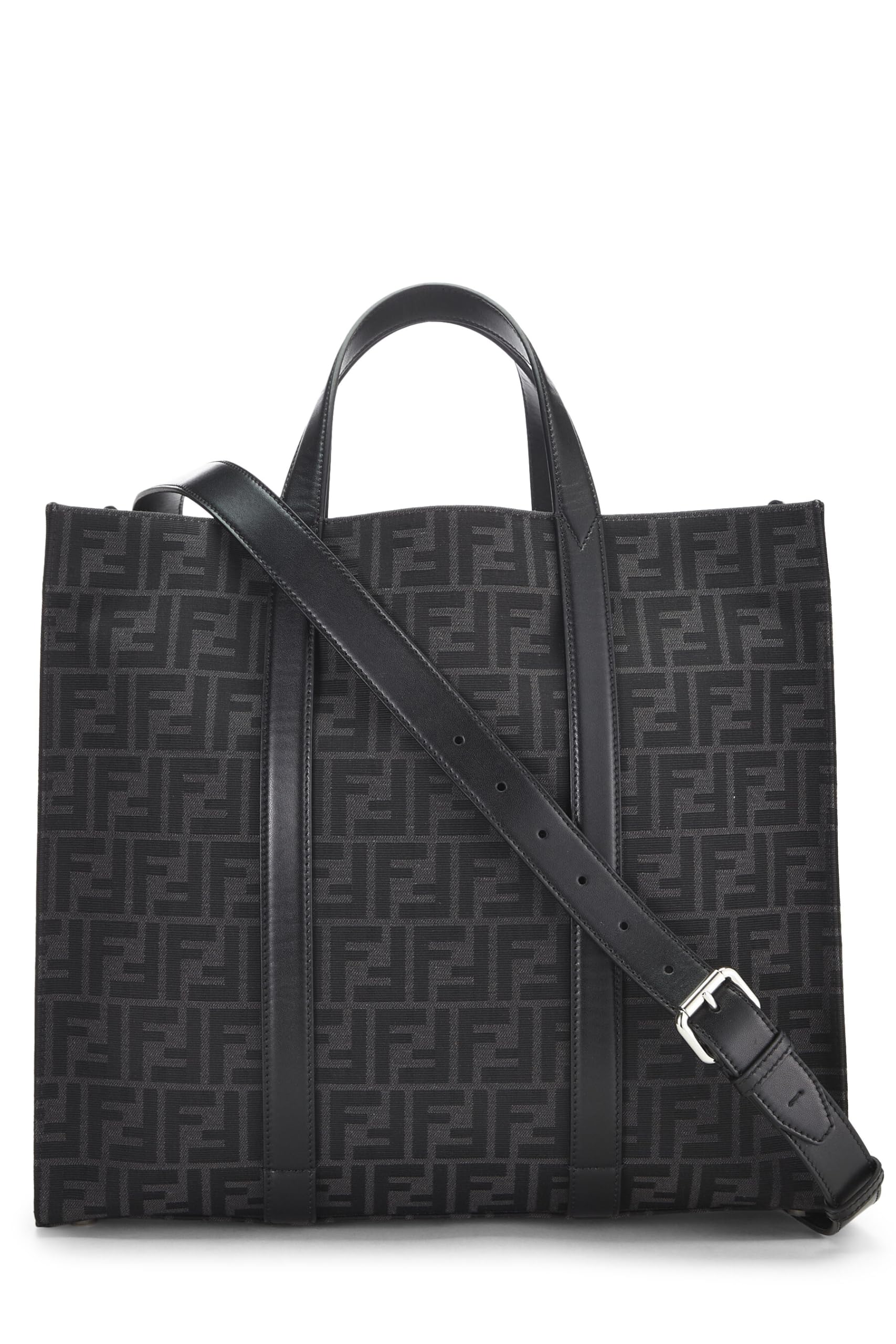 Fendi, Black Zucca Canvas Shopping Tote, Black