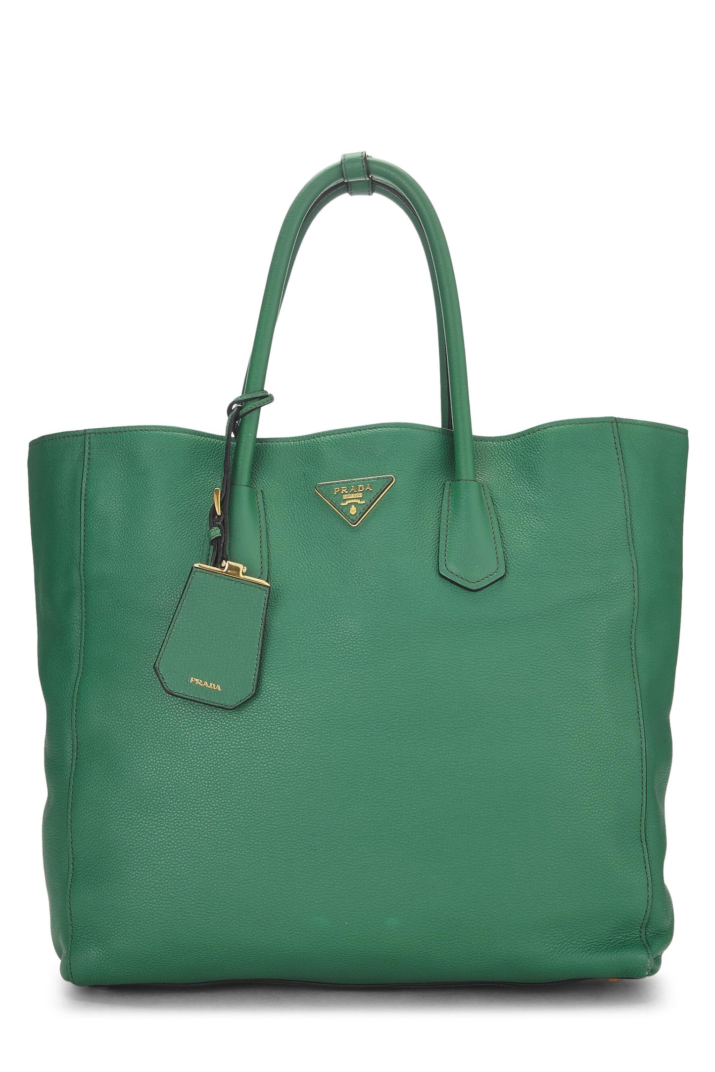 Prada, Green Vitello Grain Tote, Green