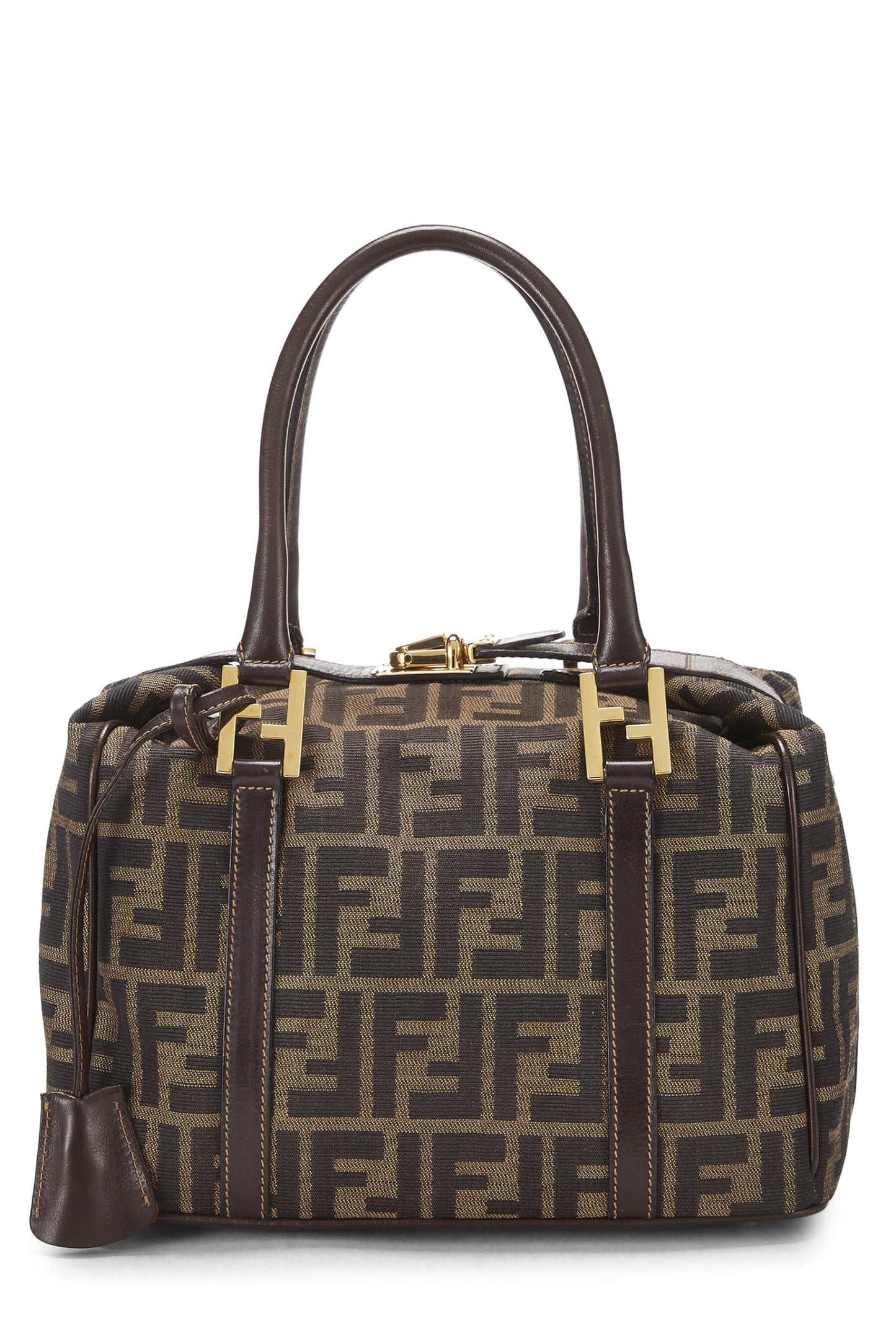 Fendi, Brown Zucca Canvas Convertible Handbag Small, Brown