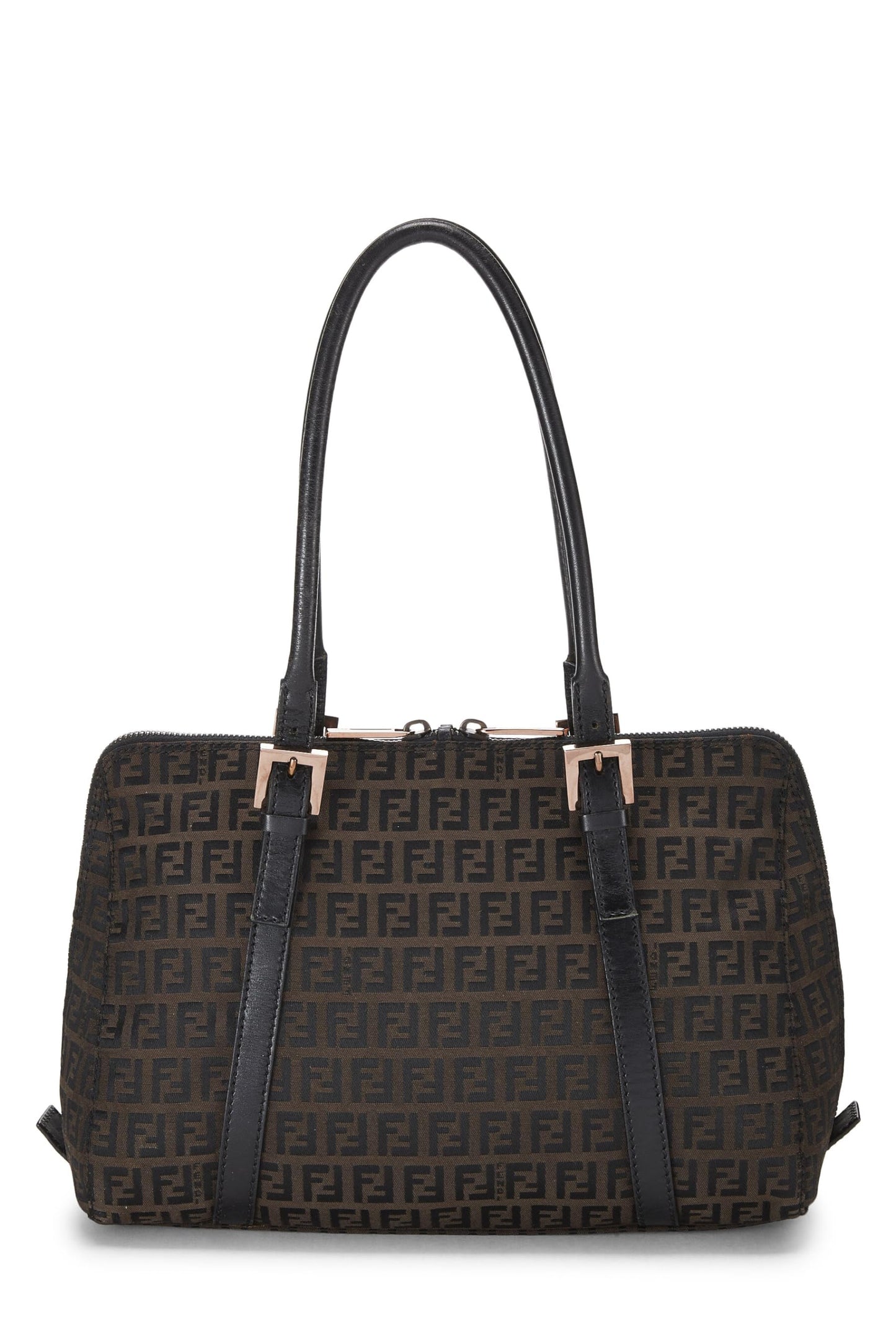 Fendi, Brown Zucchino Canvas Shoulder Bag, Brown