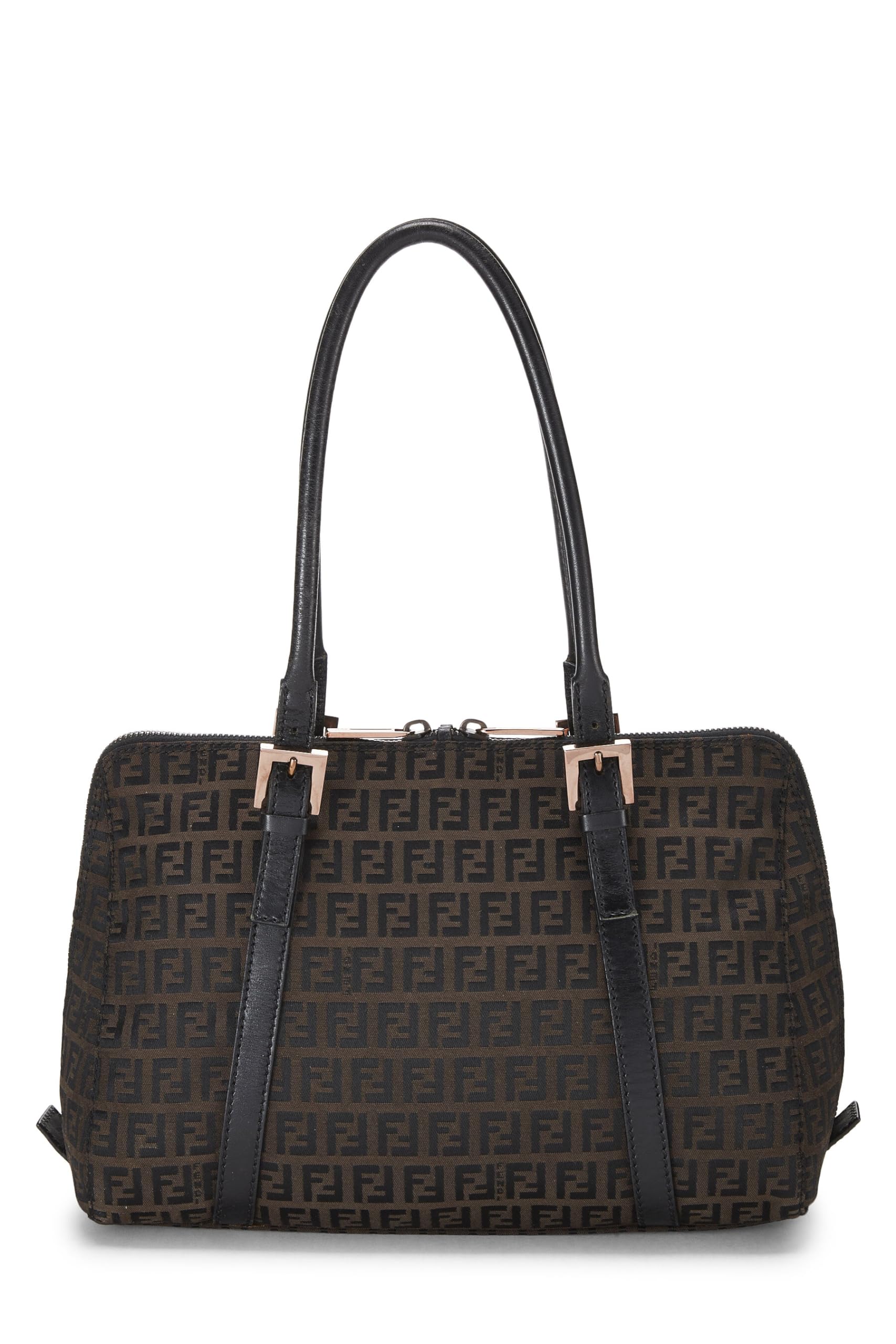 Fendi, Brown Zucchino Canvas Shoulder Bag, Brown