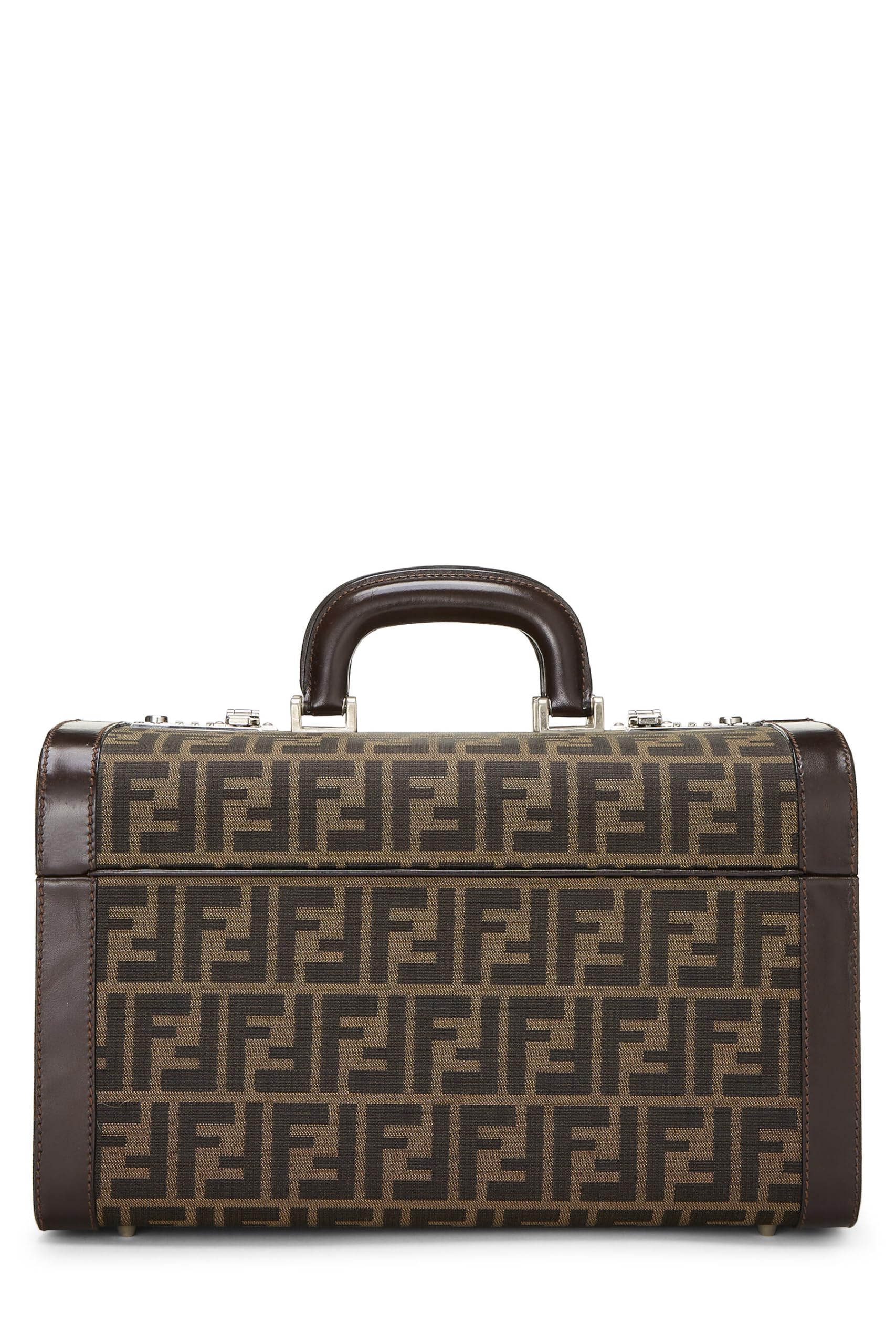 Fendi, Brown Zucca Canvas Box Vanity, Brown