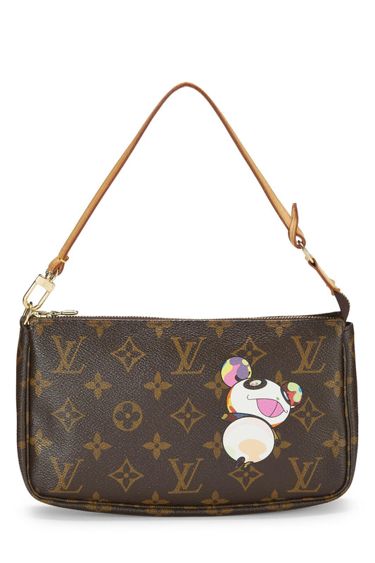 Louis Vuitton, Takashi Murakami x Louis Vuitton Monogram Canvas Panda Pochette Accessoires, Brown