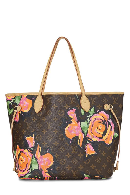 Louis Vuitton, Stephen Spro x Louis Vuitton Monogram Canvas Roses Neverfull MM, Brown