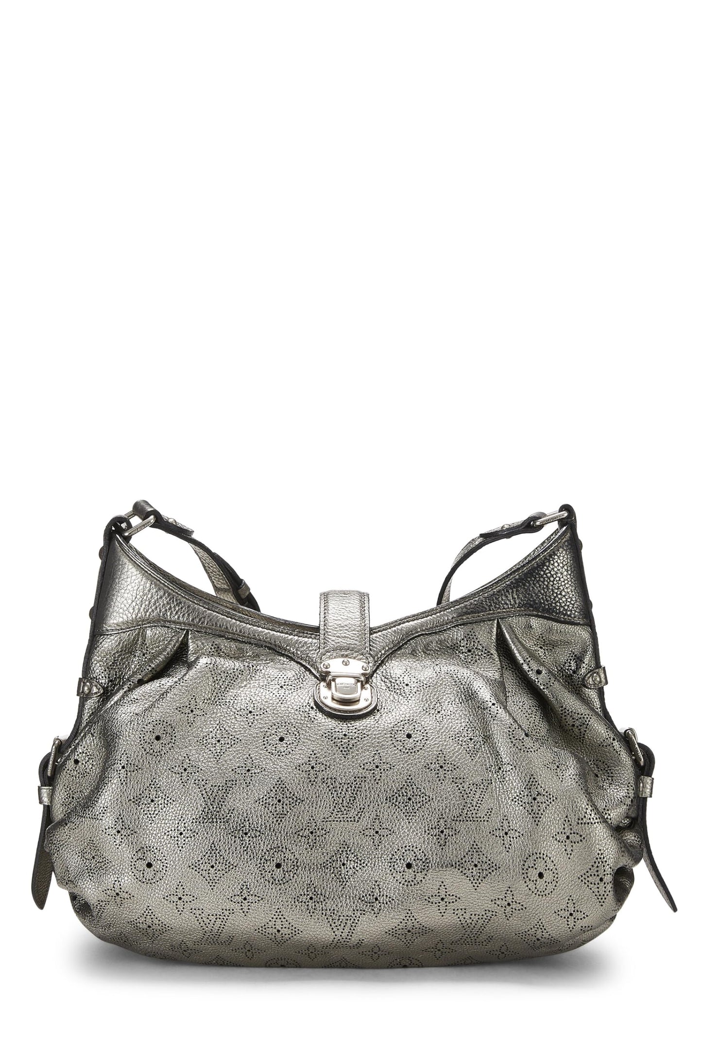 Louis Vuitton, Silver Monogram Mahina Leather Hobo XS, Silver