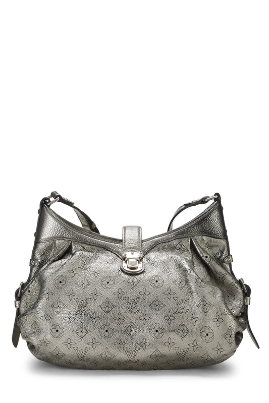 Louis Vuitton, Silver Monogram Mahina Leather Hobo XS, Silver