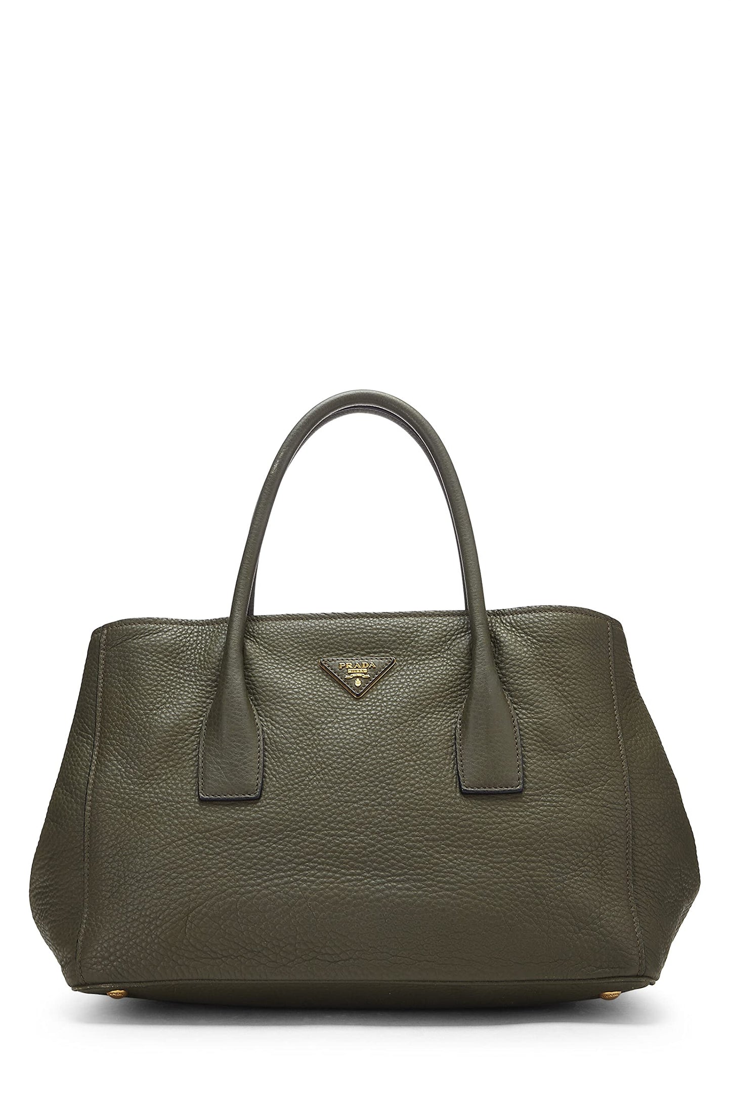 Prada, Green Vitello Daino Convertible Tote Large, Green