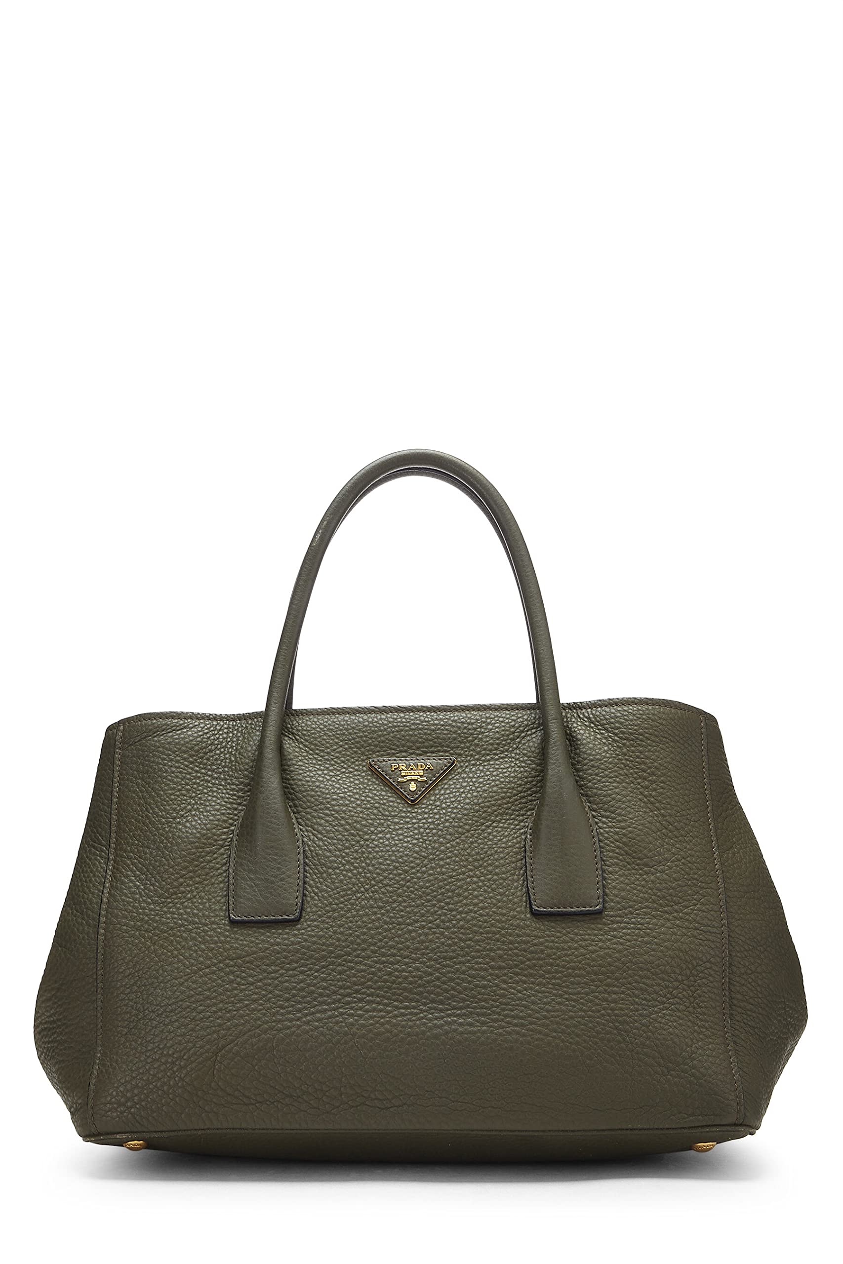 Prada, Green Vitello Daino Convertible Tote Large, Green