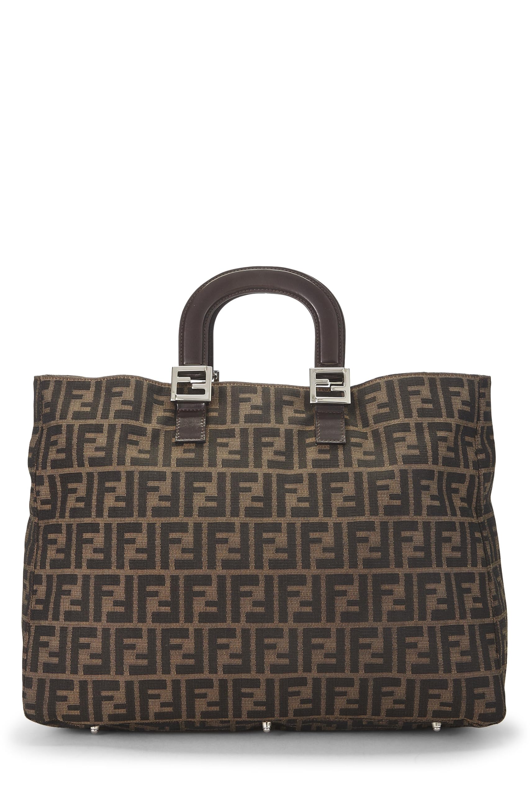 Fendi, Brown Zucca Canvas Handbag Large, Brown