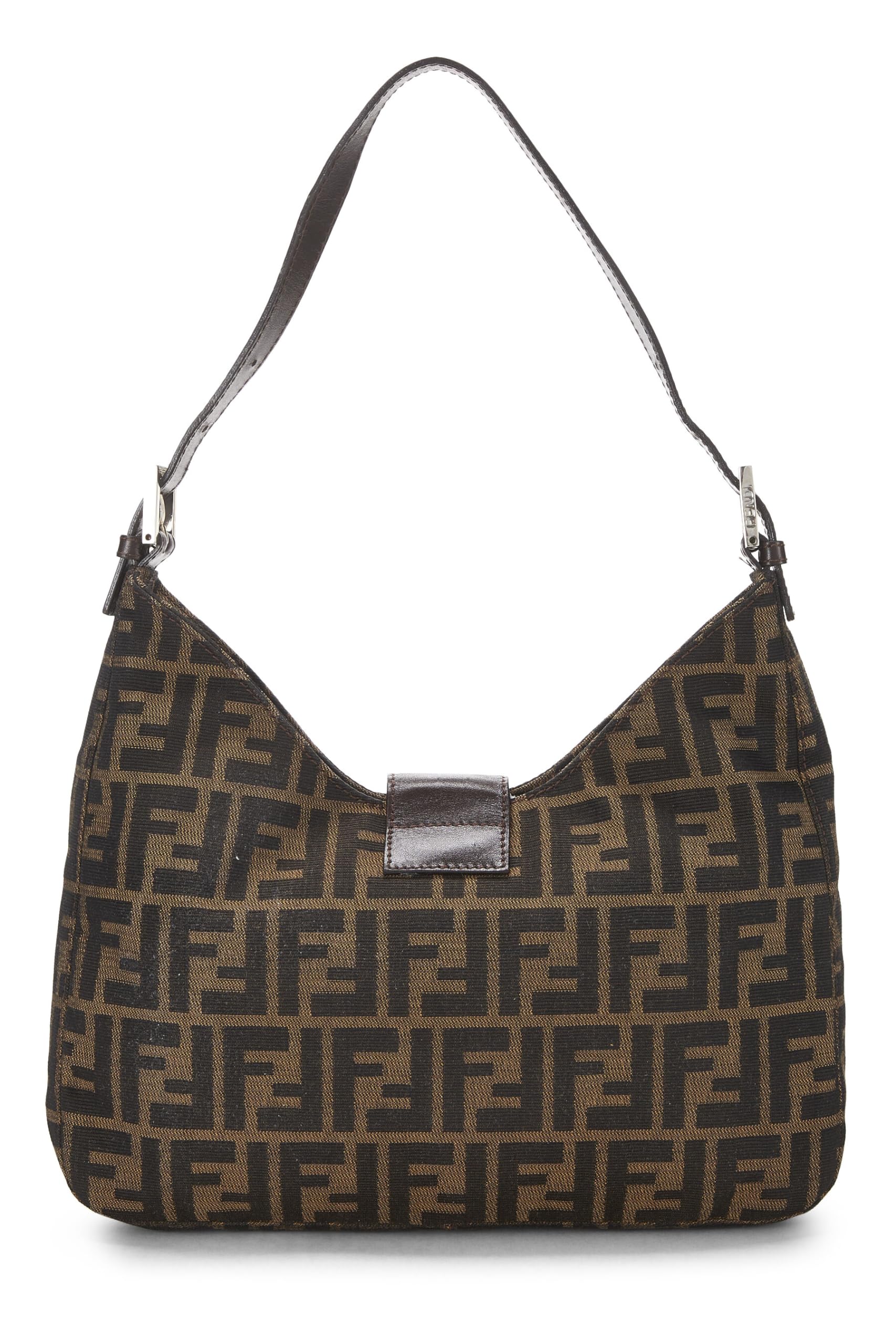 Fendi, Brown Zucca Canvas Shoulder Bag, Brown