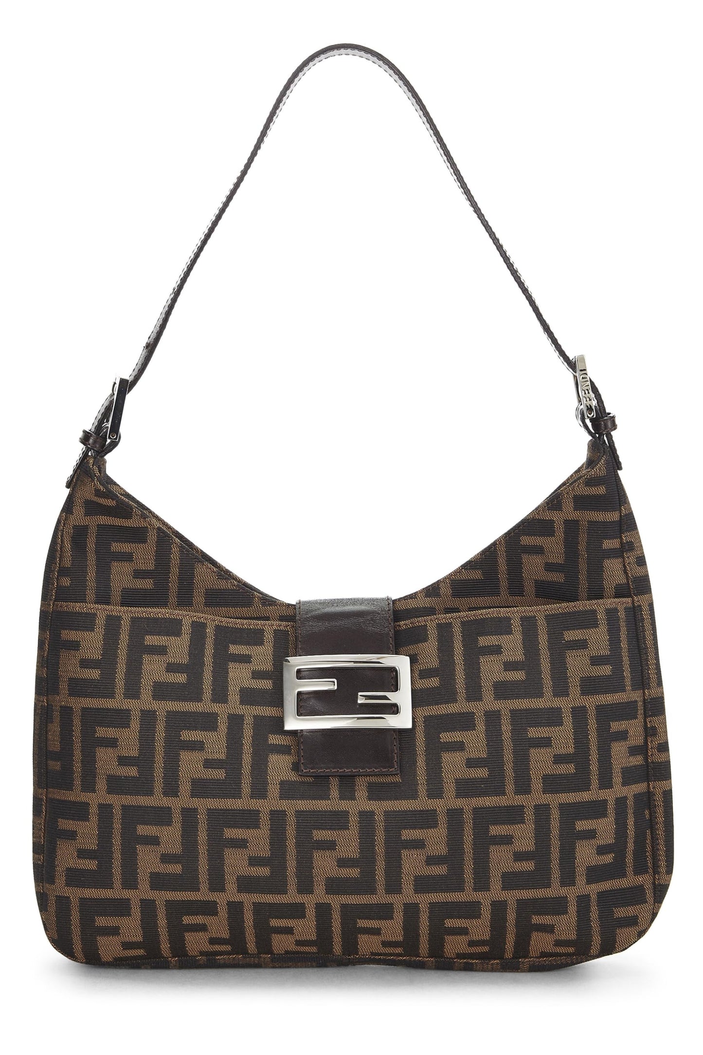 Fendi, Brown Zucca Canvas Shoulder Bag, Brown