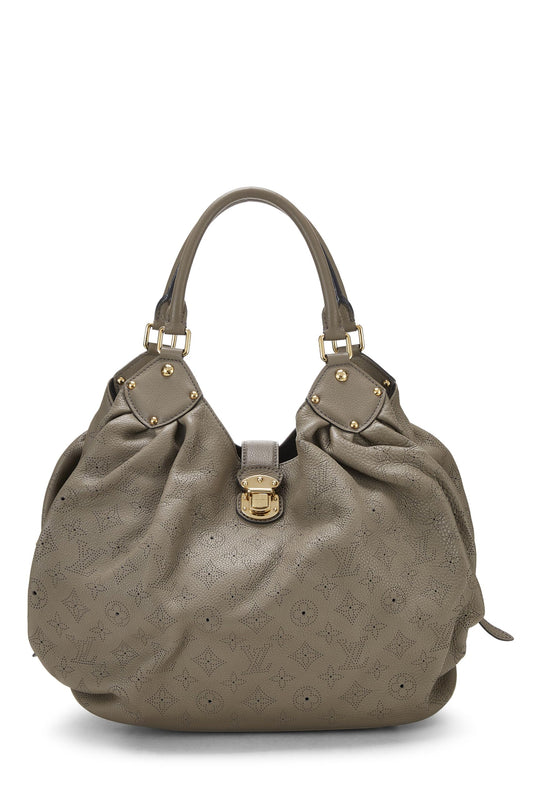 Louis Vuitton, Grey Monogram Leather Mahina Large, Grey