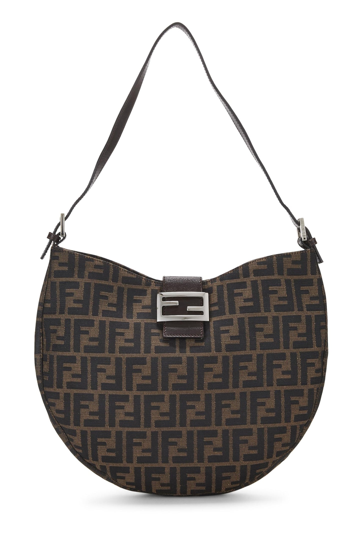 Fendi, Brown Zucca Canvas Shoulder Bag, Brown