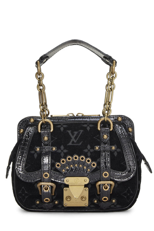 Louis Vuitton, Black Monogram Velour Gracie PM, Black