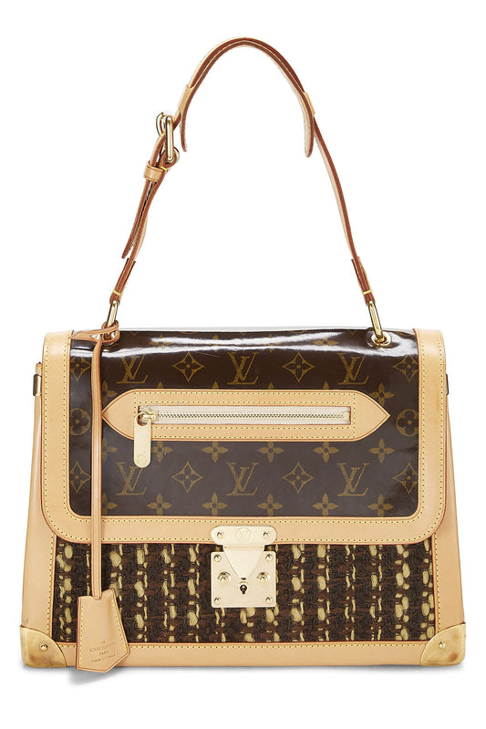 Louis Vuitton, Monogram Tweedy Zip Shoulder Bag, Brown