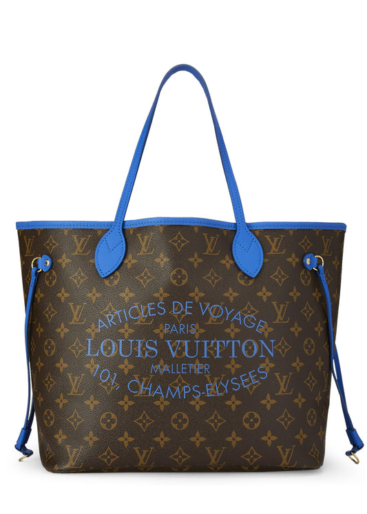 Louis Vuitton, Blue Monogram Canvas Ikat Flower Neverfull MM, Blue