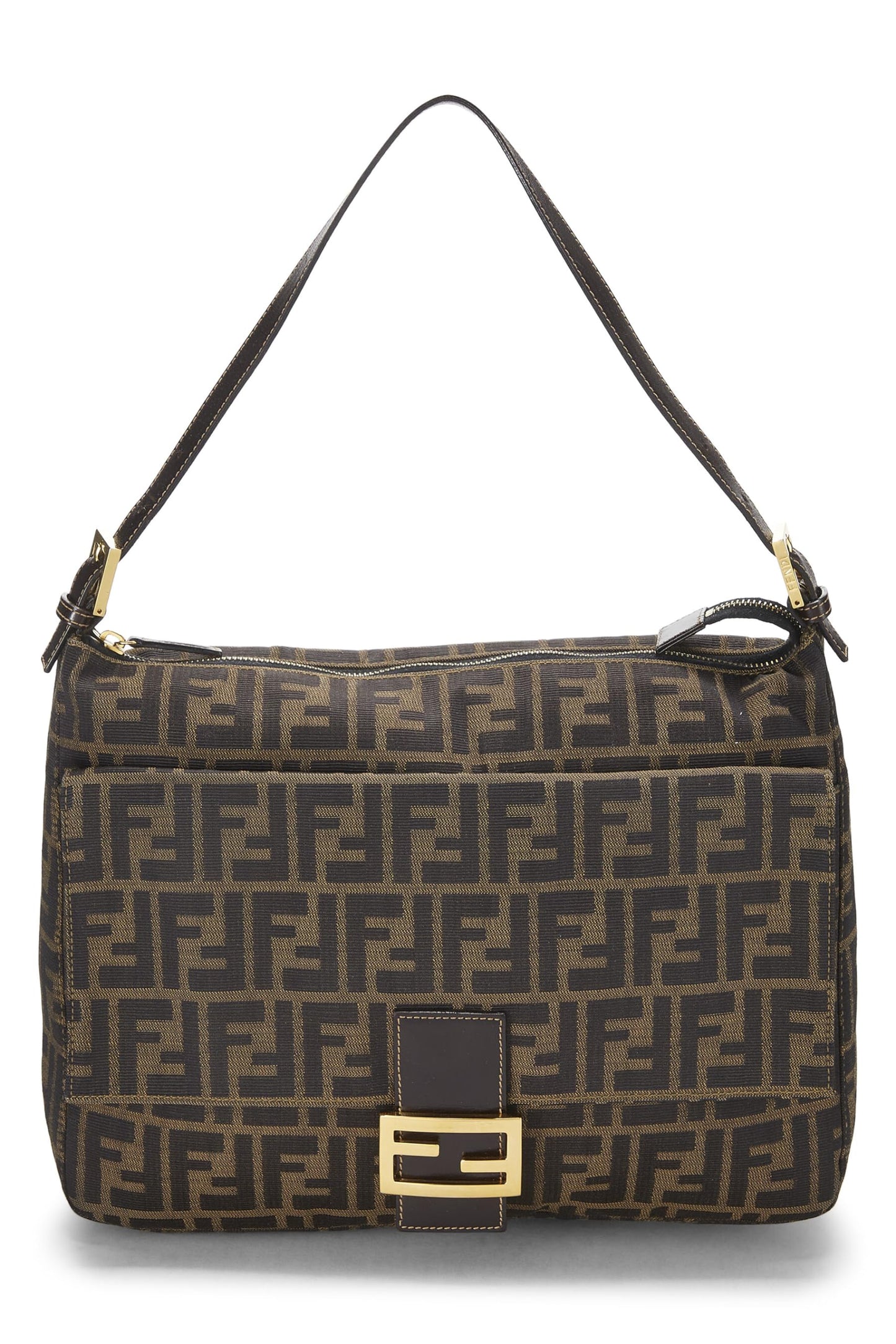 Fendi, Brown Zucca Canvas Shoulder Bag Large, Brown