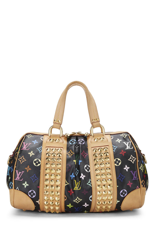 Louis Vuitton, Takashi Murakami x Louis Vuitton Black Monogram Multicolore Courtney MM, Black