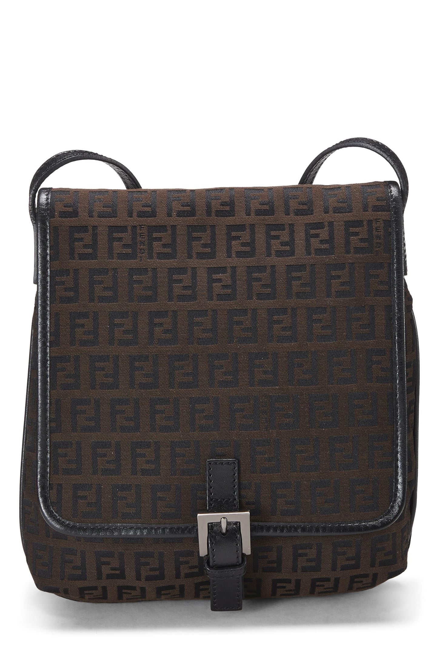 Fendi, Brown Zucchino Canvas Crossbody Small, Brown