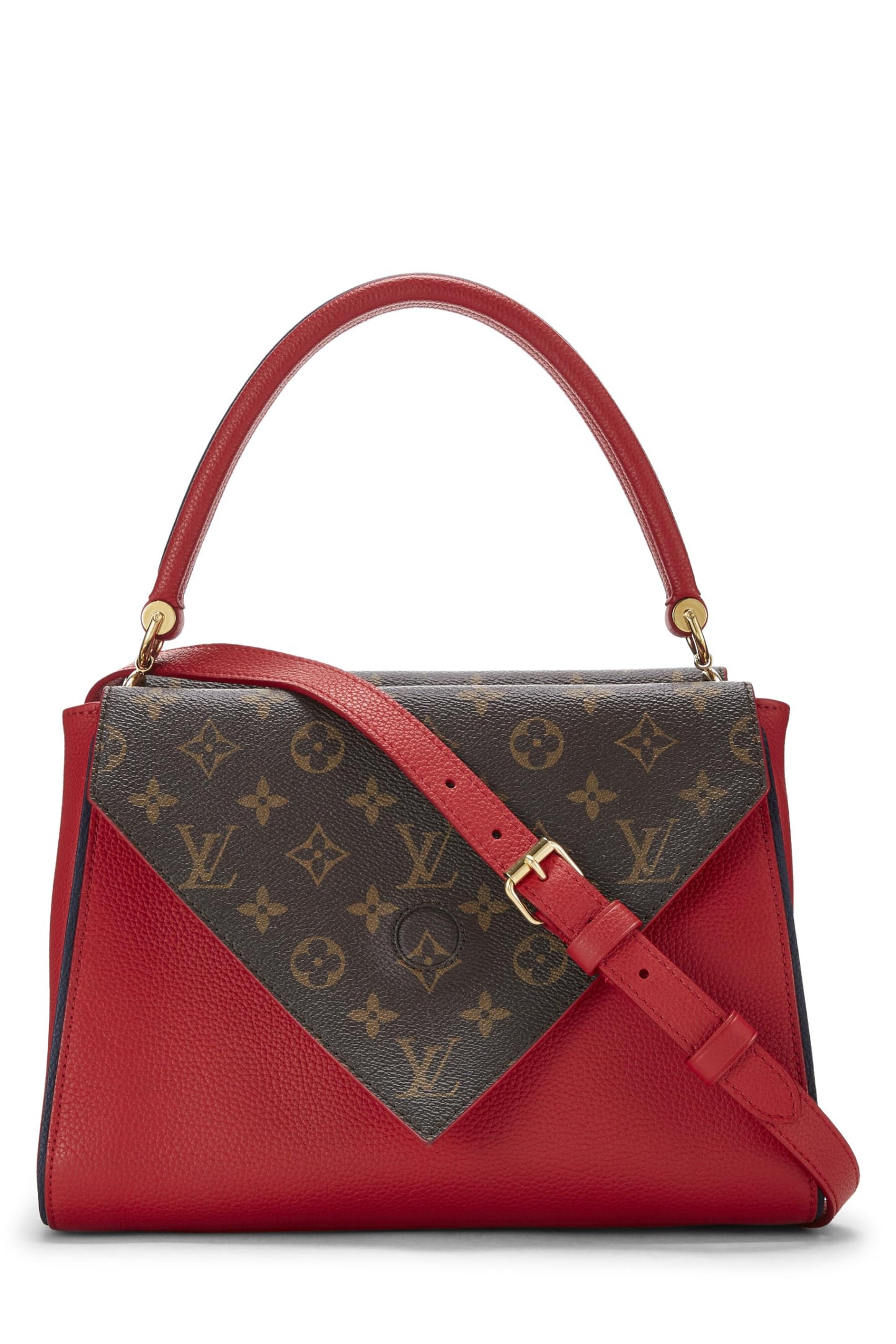 Louis Vuitton, Red Leather Double V Bag, Red