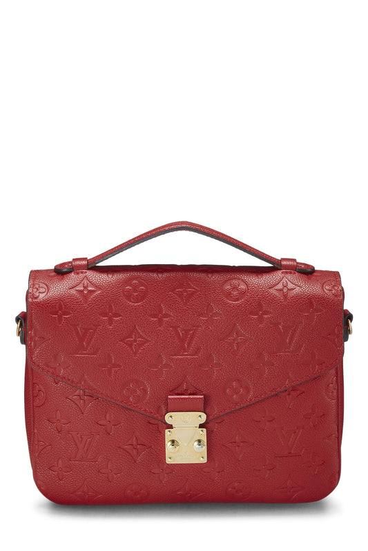 Louis Vuitton, Cherry Monogram Empreinte Pochette Metis, Red
