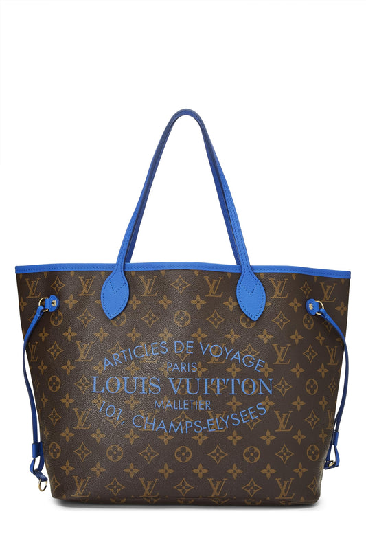 Louis Vuitton, Blue Monogram Canvas Ikat Flower Neverfull MM, Blue