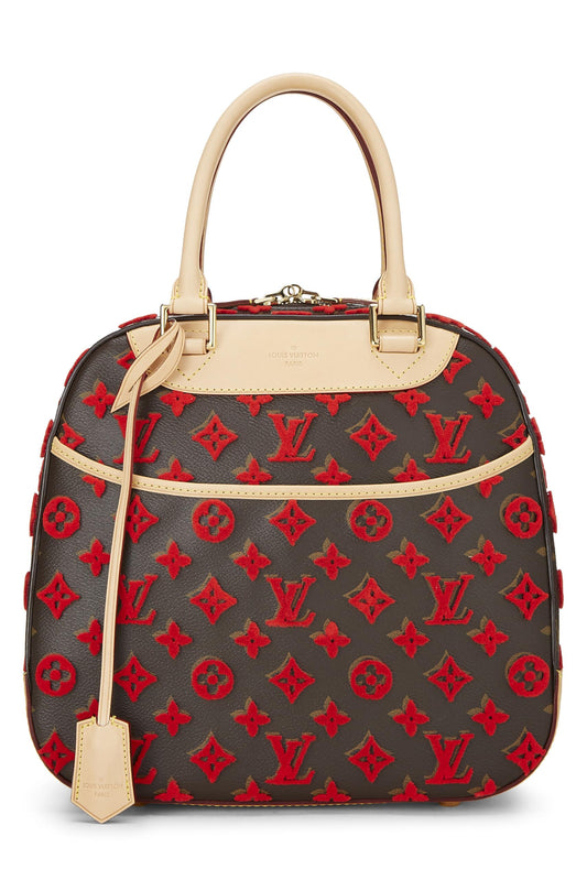 Louis Vuitton, Red Monogram Tuffetage Deauville Cube, Red