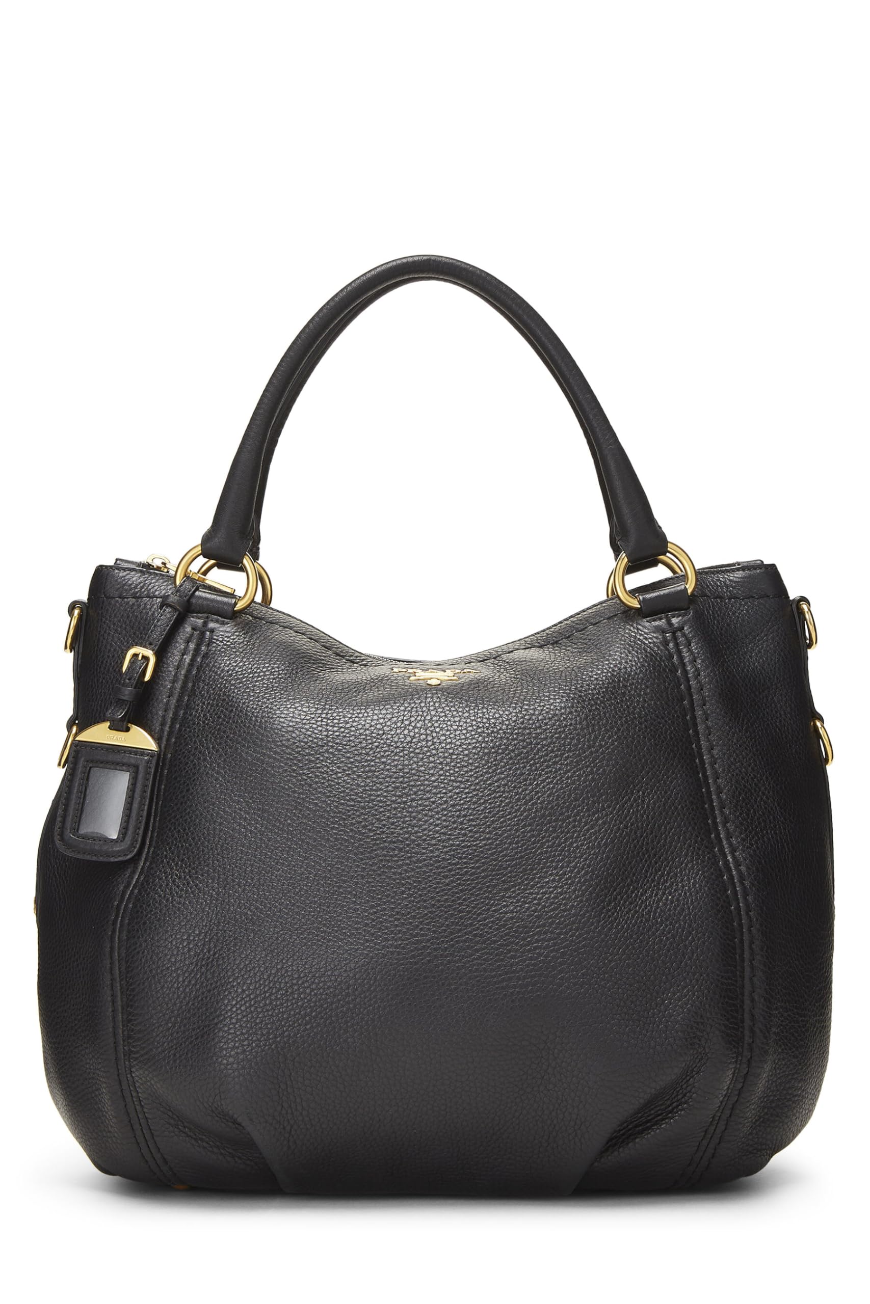 Prada, Black Vitello Daino Sacca Manici, Black Luxury Handbag