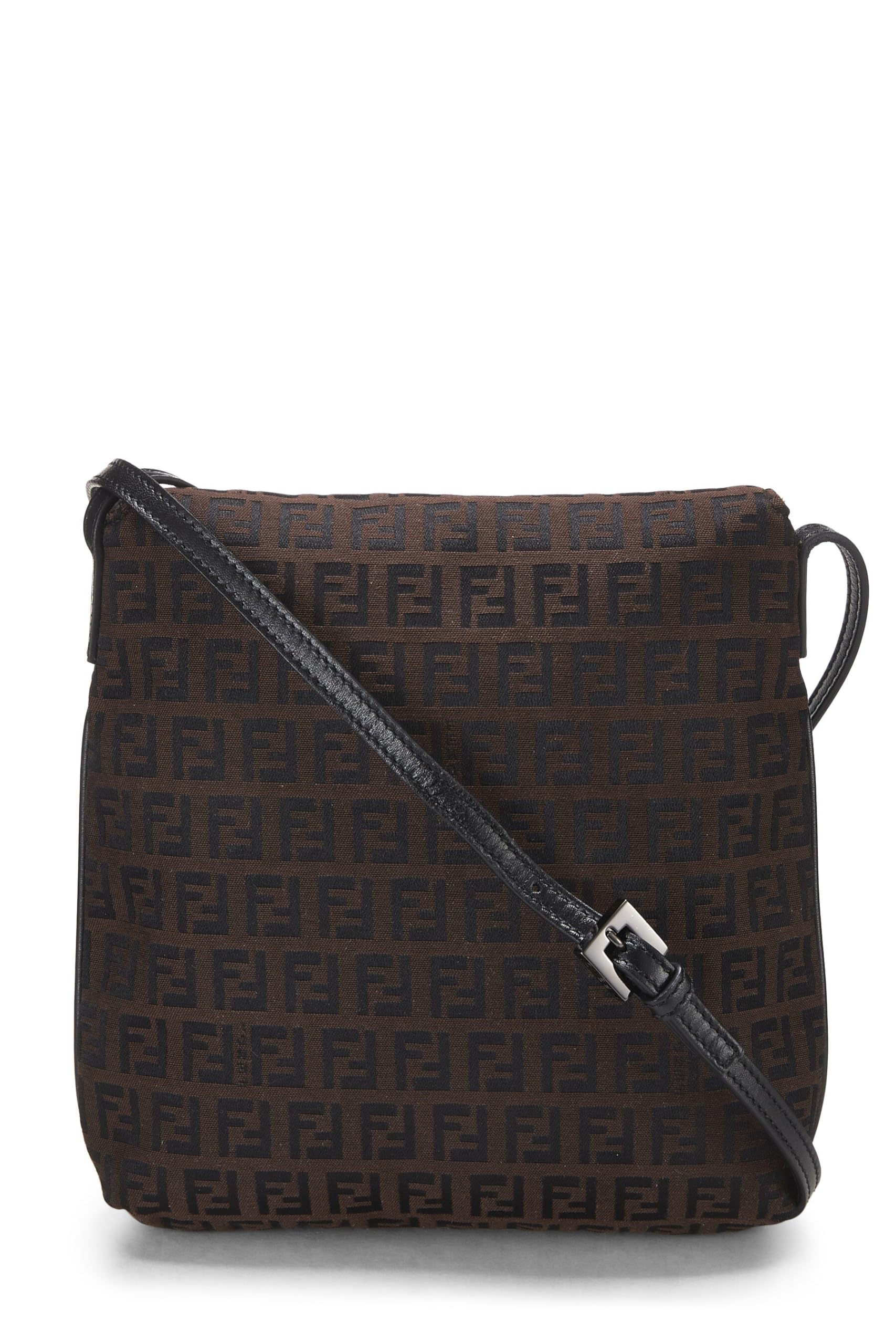 Fendi, Brown Zucchino Canvas Tube Messenger Small, Brown