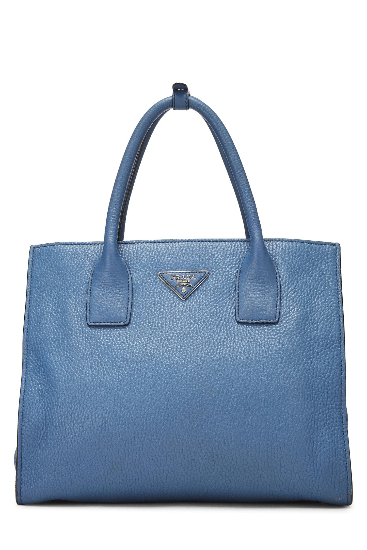 Prada, Blue Vitello Daino Convertible Tote, Blue