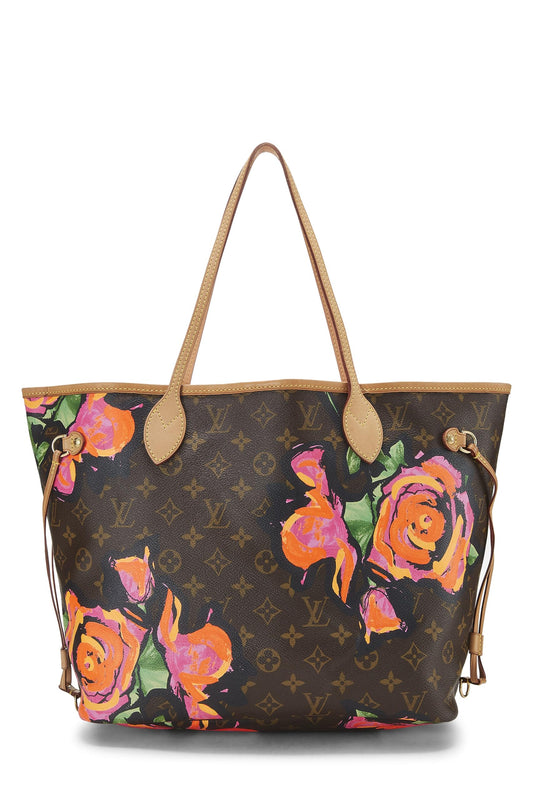 Louis Vuitton, Stephen Spro x Louis Vuitton Monogram Canvas Roses Neverfull MM, Brown