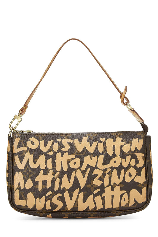 Louis Vuitton, Stephen Spro x Louis Vuitton Beige Monogram Graffiti Pochette Accessoires, Beige