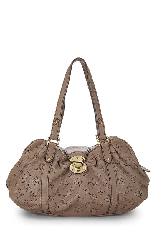 Louis Vuitton, Gris Pearl Monogram Mahina Leather Lunar PM , Beige