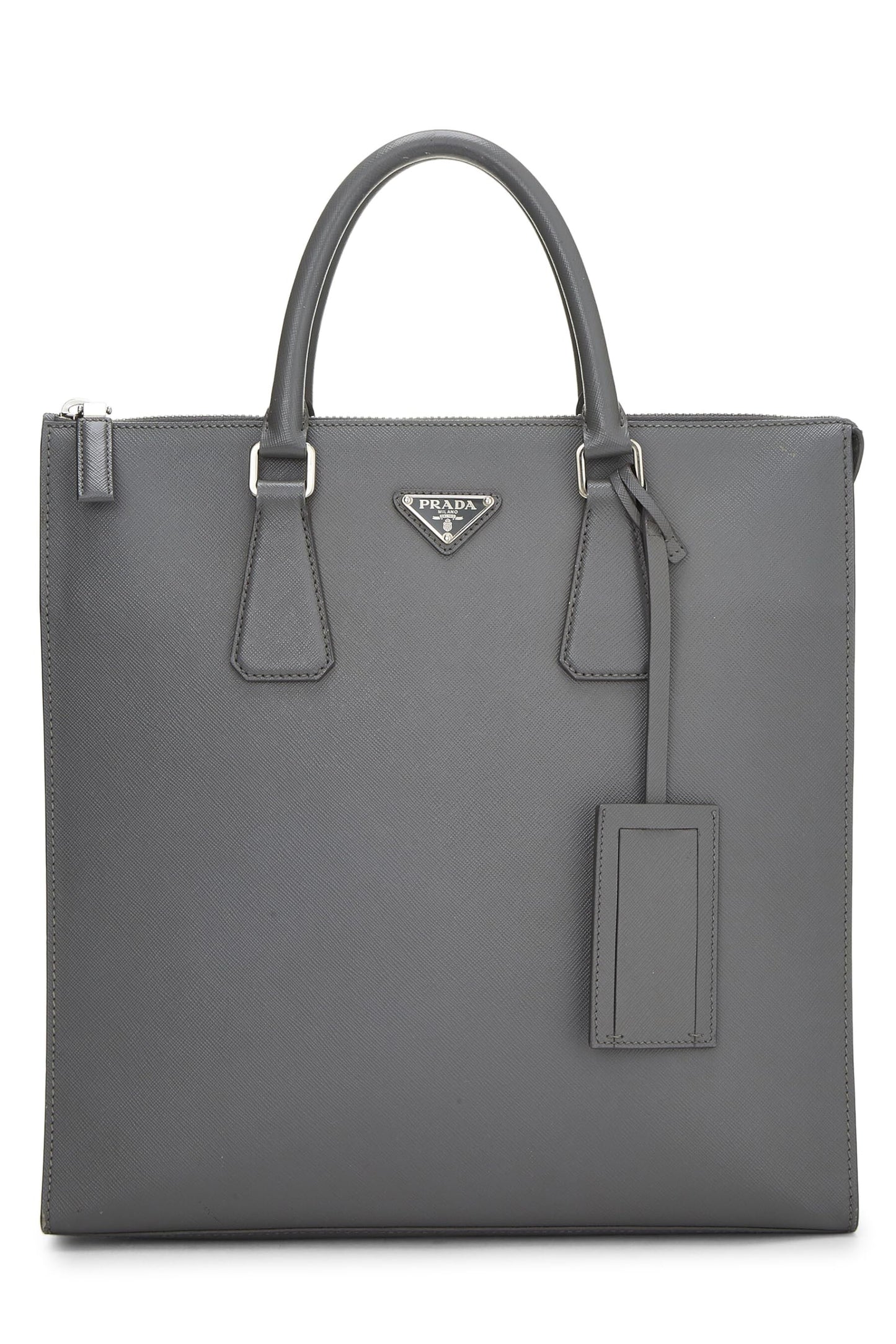 Prada, Grey Saffiano Tote, Grey