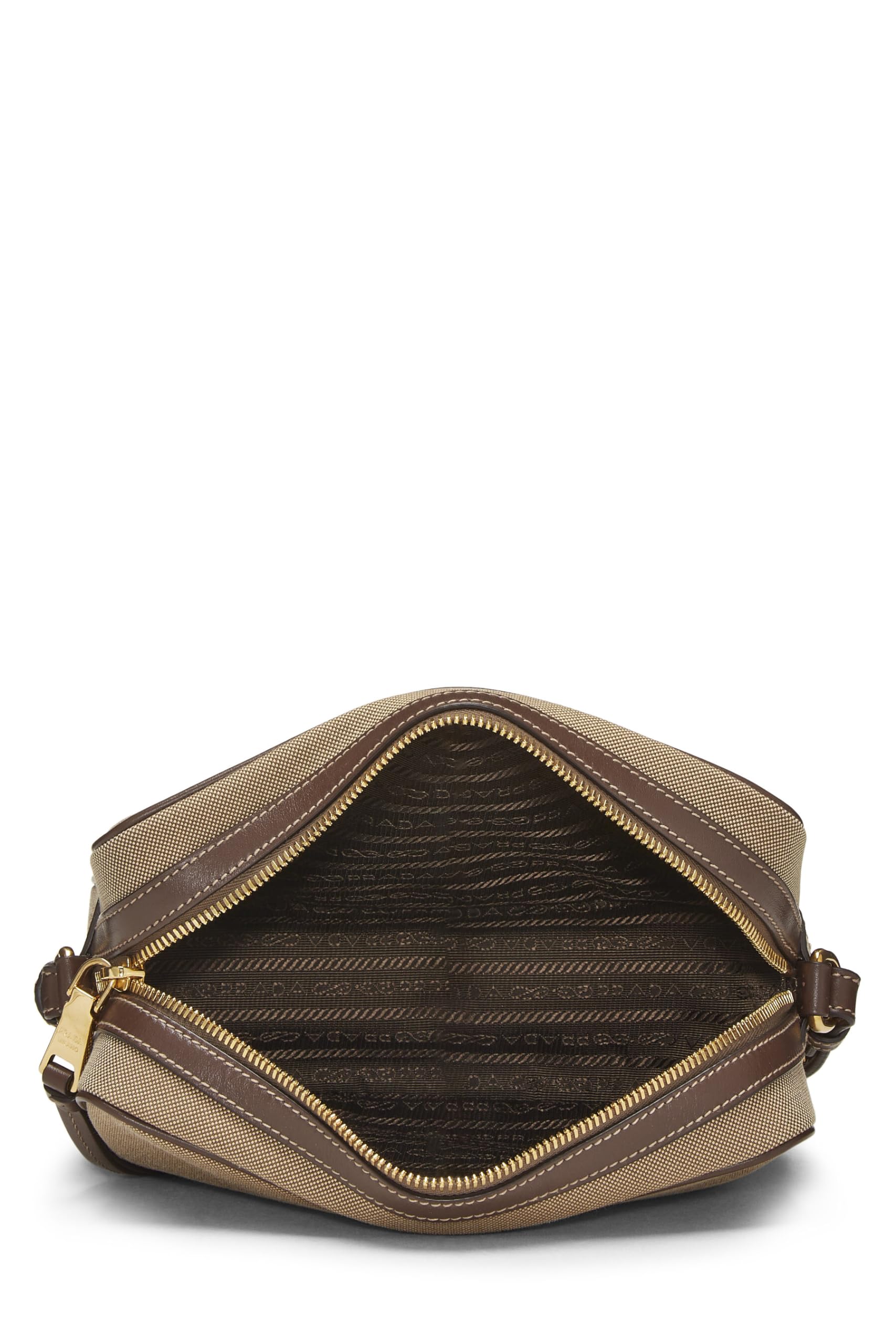 Prada, Beige Canvas Logo Camera Bag, Brown