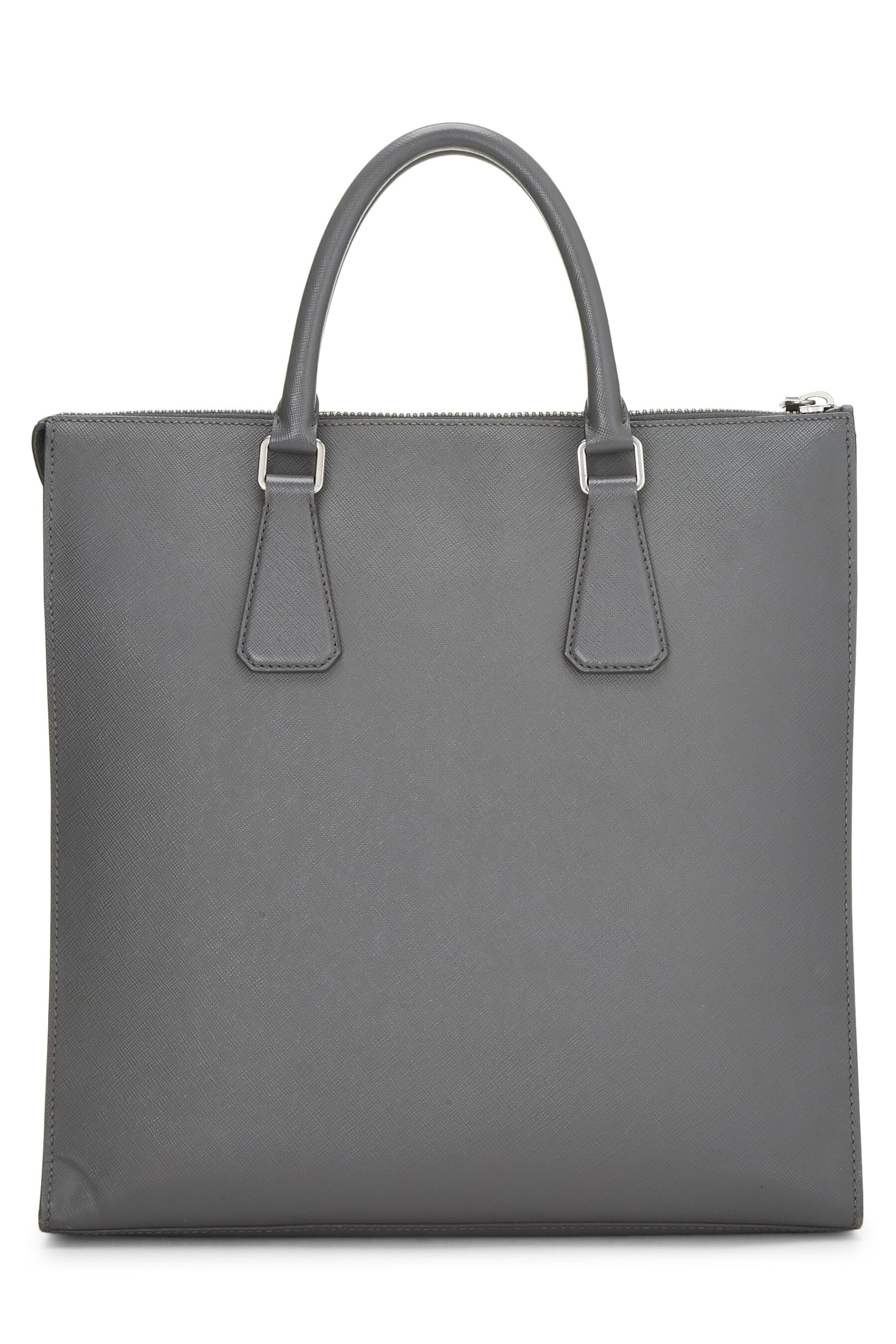 Prada, Grey Saffiano Tote, Grey