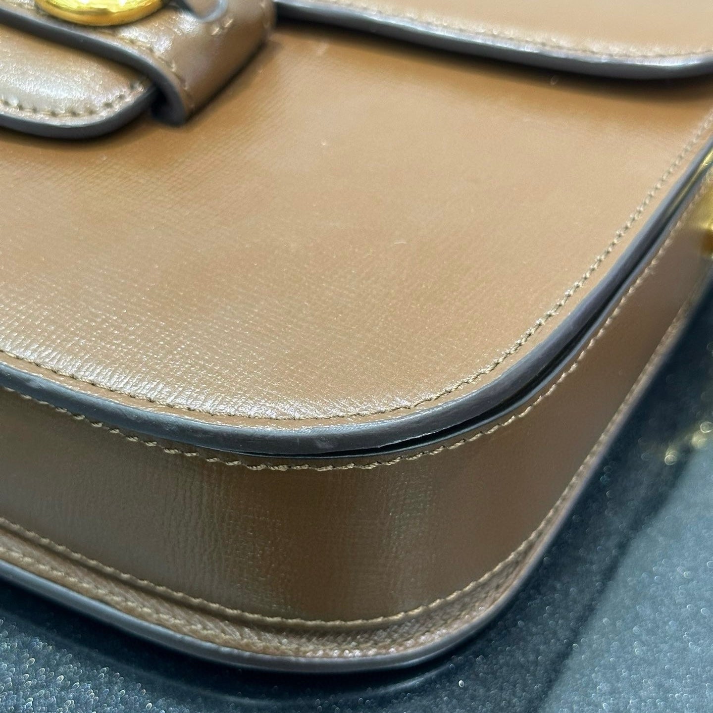 Gucci 1955 Horsebit Shoulder Bag Caramel Brown Small Leather