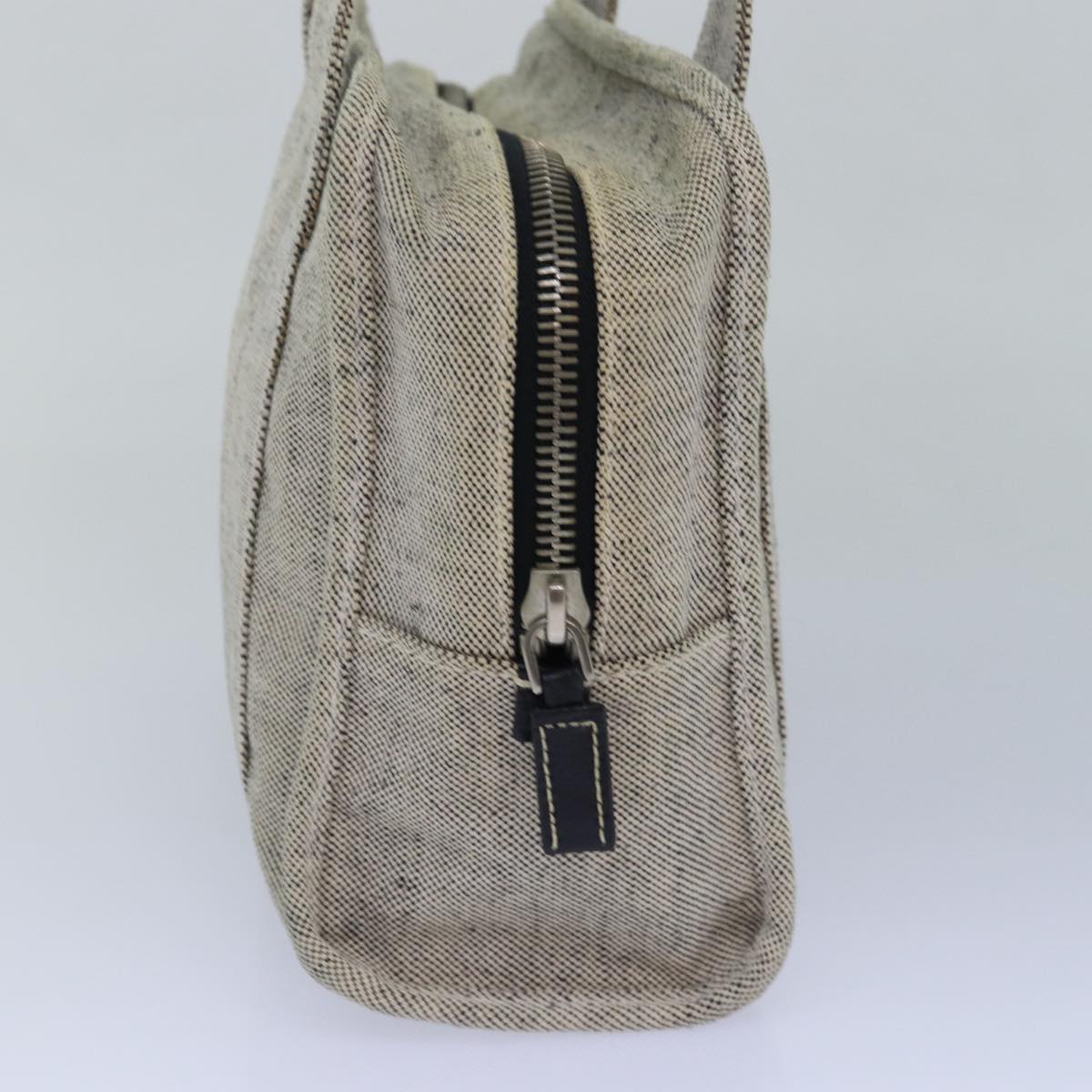 PRADA Hand Bag Canvas Gray Auth