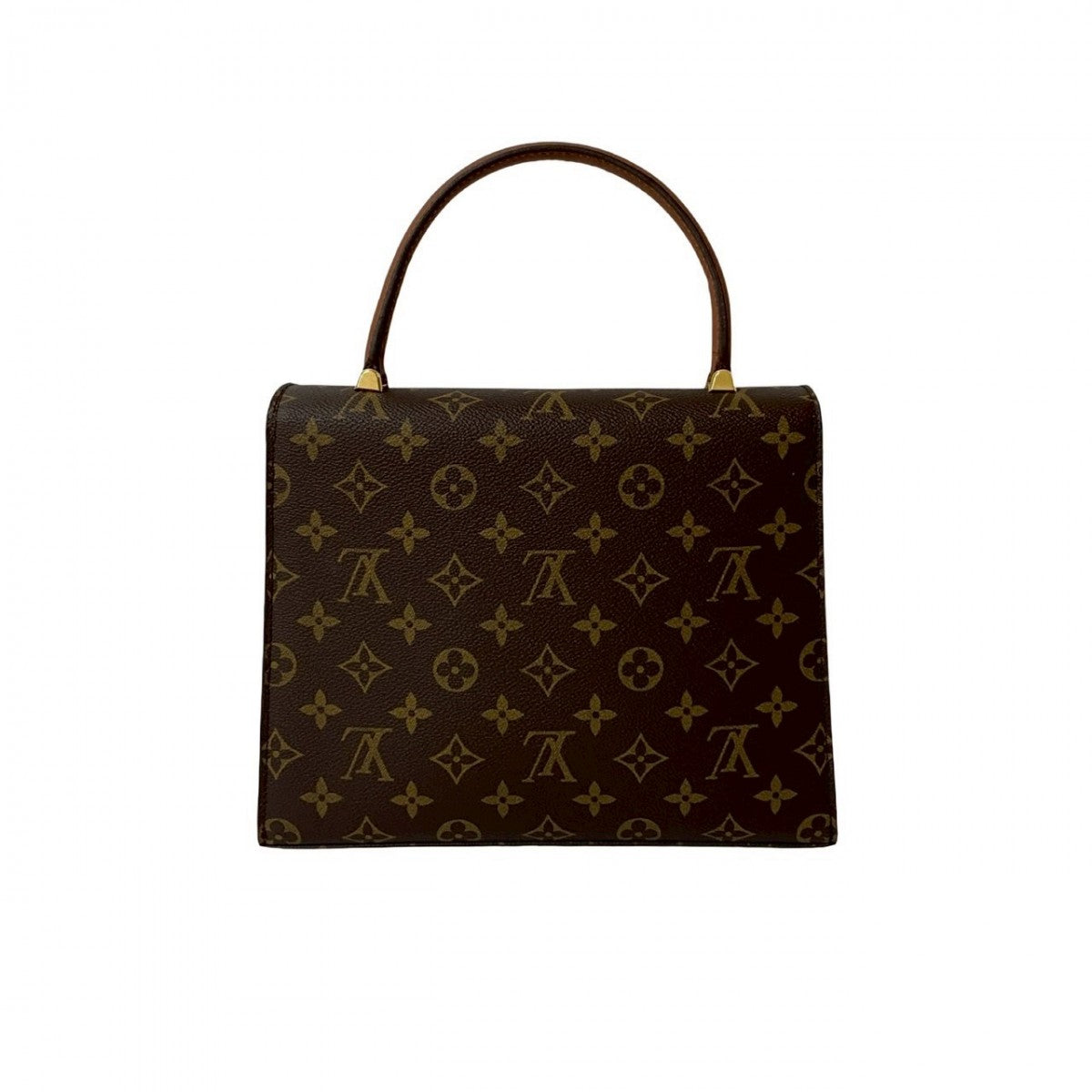 LOUIS VUITTON Handbag Leather, PVC Brown Monogram Malesherbes Women