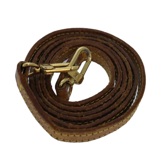 LOUIS VUITTON Shoulder Strap Leather 47.2" Beige LV Auth 82197