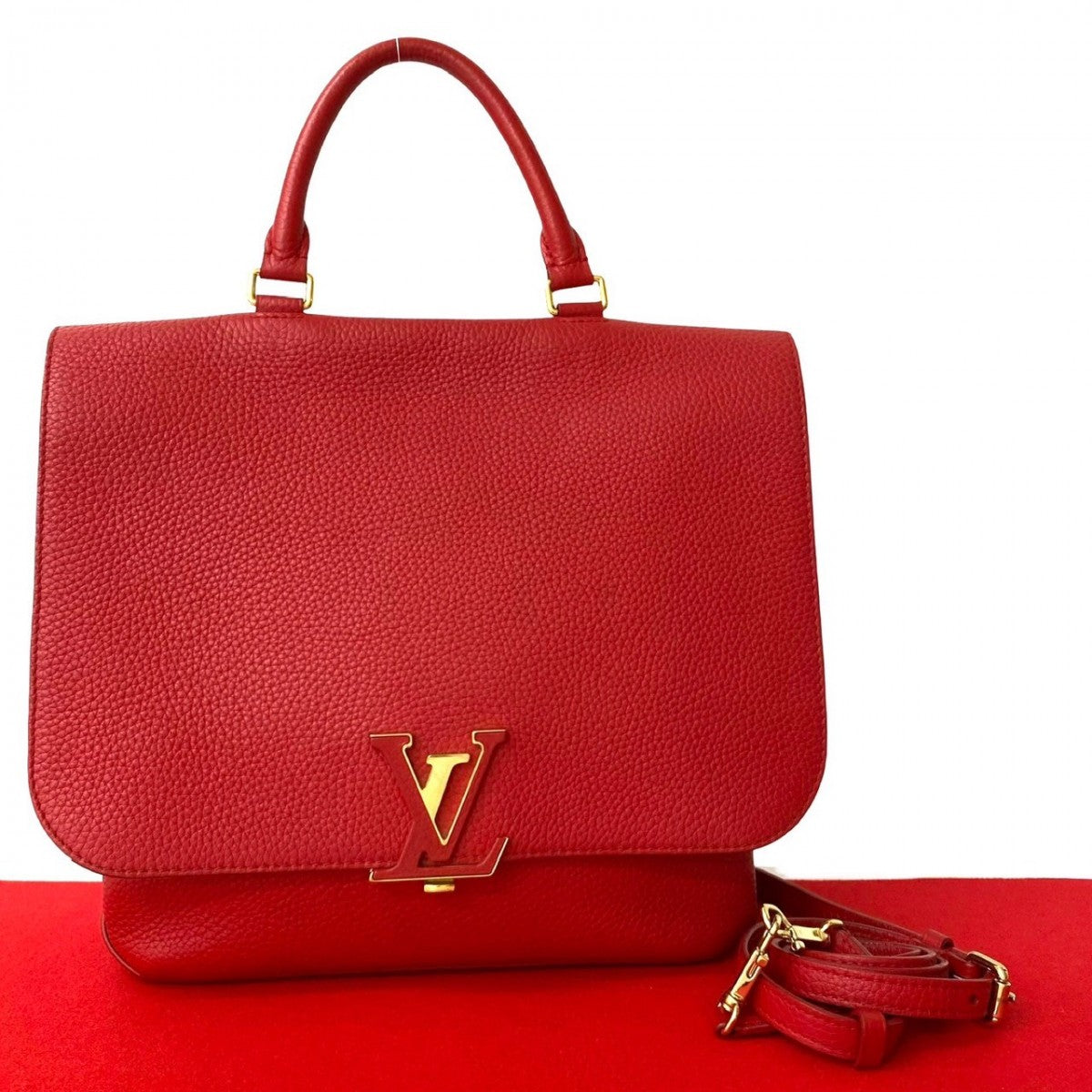 LOUIS VUITTON Shoulder Bag leather Red Volta