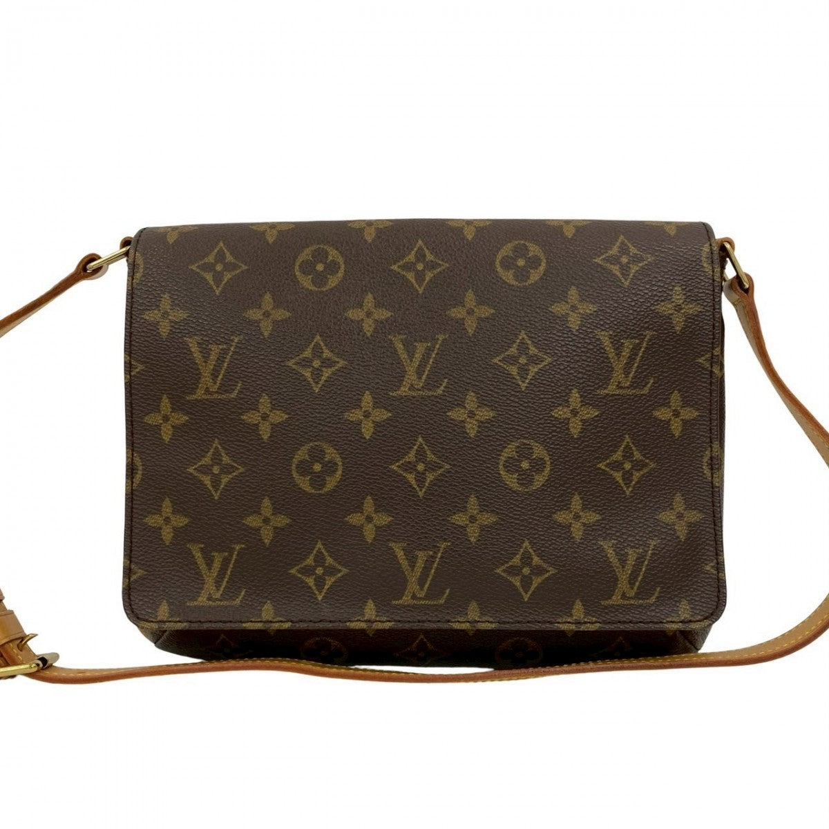 LOUIS VUITTON Shoulder Bag Leather, PVC Brown Monogram Musette Tango Women