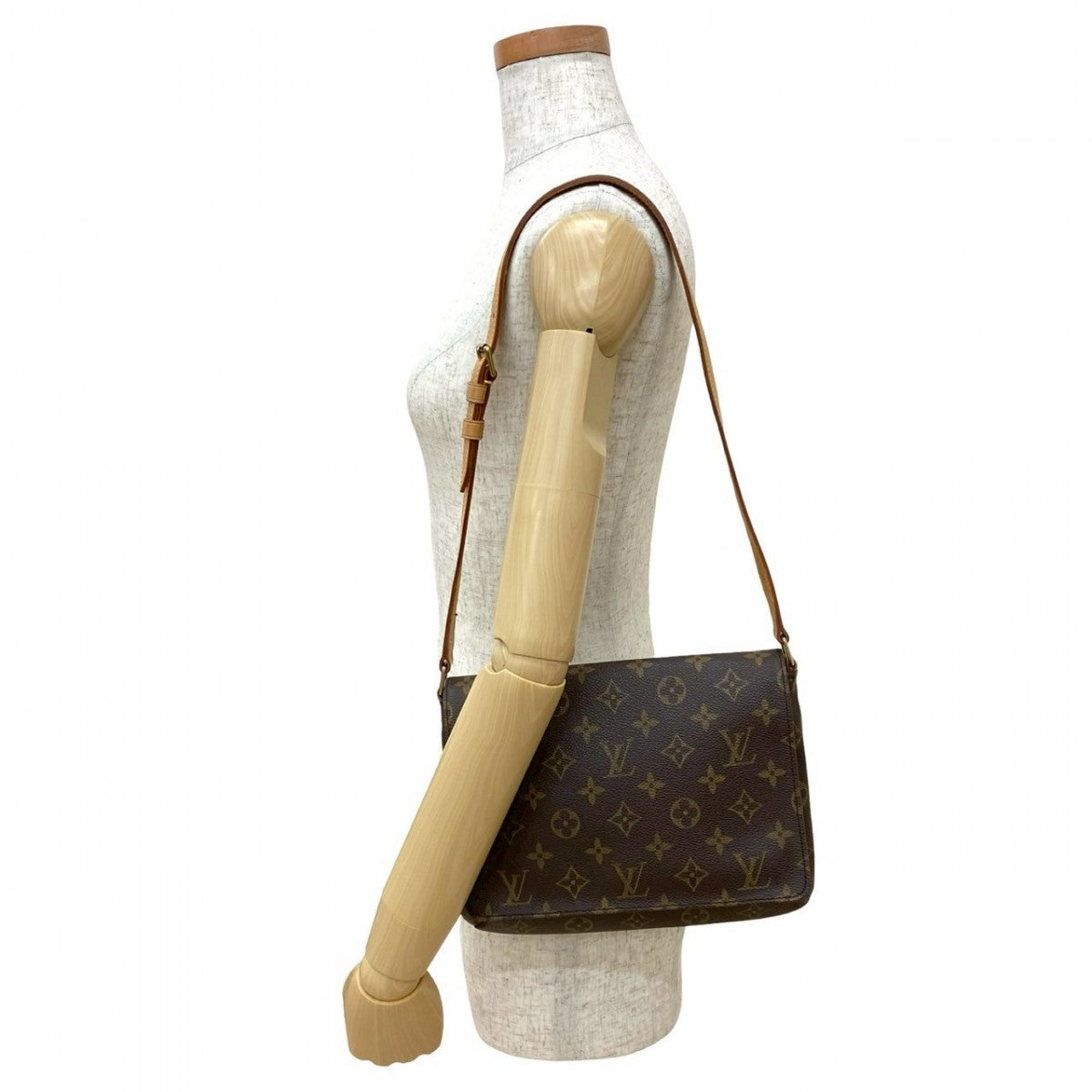 LOUIS VUITTON Shoulder Bag Leather, PVC Brown Monogram Musette Tango Women