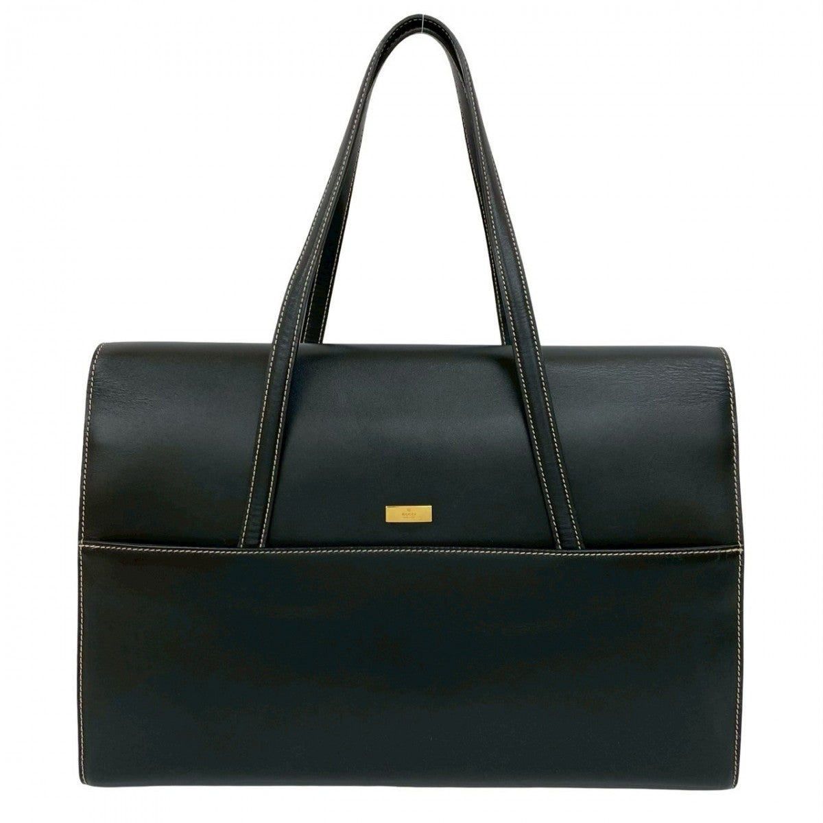 GUCCI Handbag leather black logo Metal Women