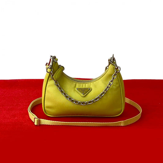 PRADA Shoulder Bag Nylon yellow