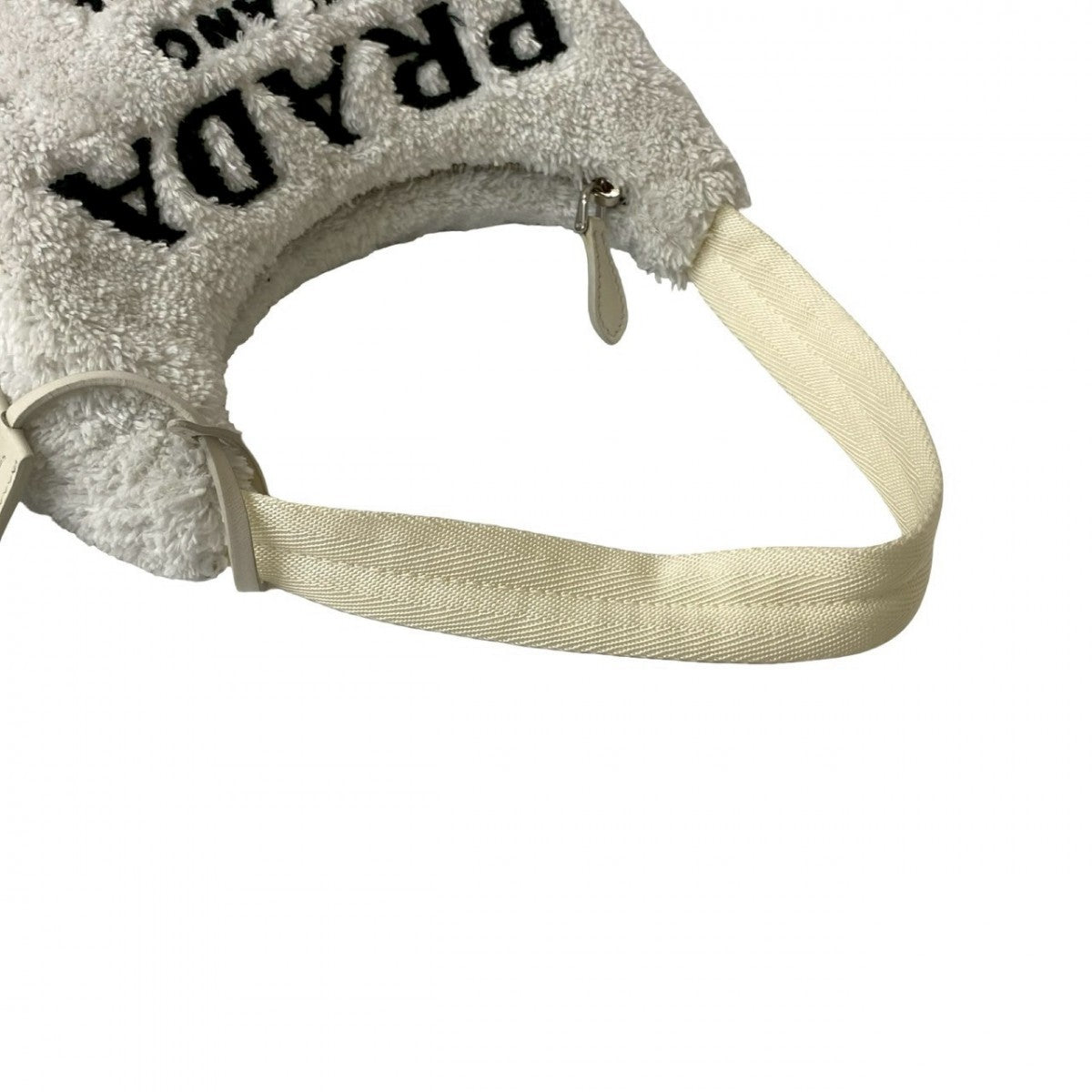 PRADA Handbag pile white Triangle Logo Metal terry mini Women