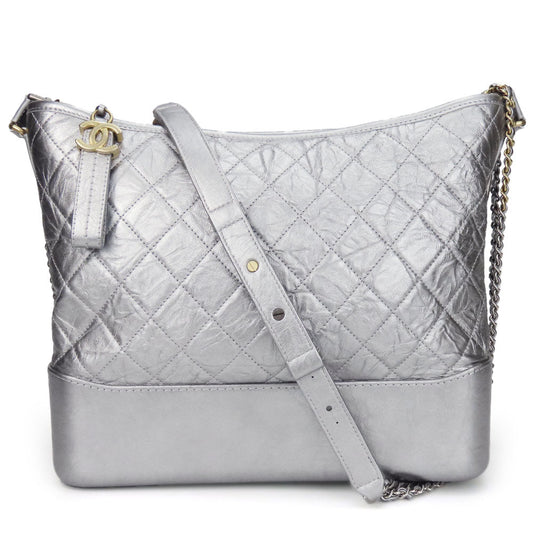CHANEL Shoulder Bag A93824 leather Silver Chain Gabriel