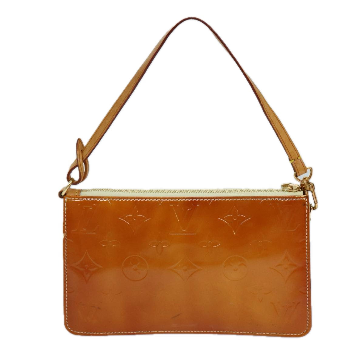 LOUIS VUITTON Vernis Lexington Accessory Pouch Lime Yellow M91058 LV Auth 82389